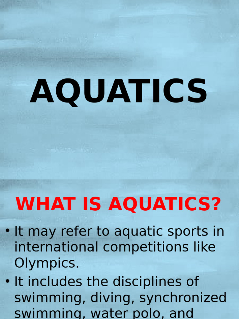 Lesson 2 Aquatics | PDF