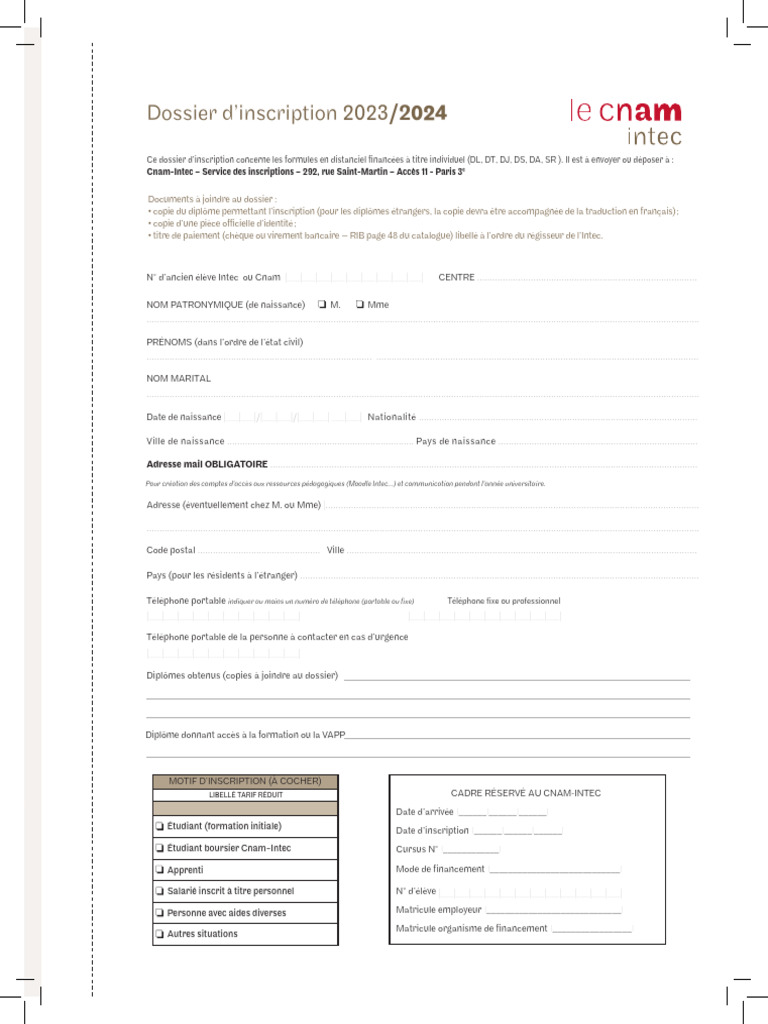 Dossier Inscription 23-24 | PDF