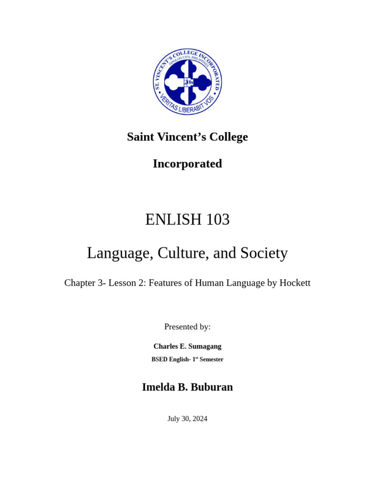 Features of Human Language by Hockett | PDF