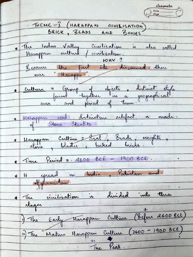 Class 12, History, Chp-1 Bricks, Beads and Bones | PDF