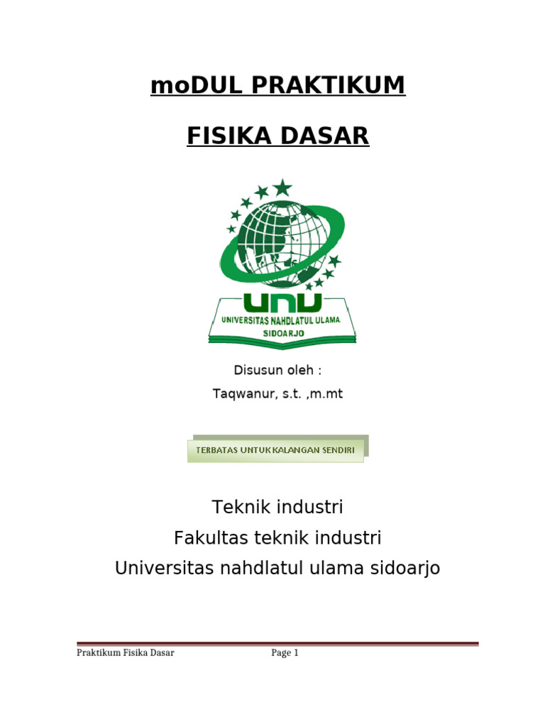 PRAKTIKUM Fisika Dasar 2023 - TWN - Revisi 0 | PDF | Teknologi & Rekayasa