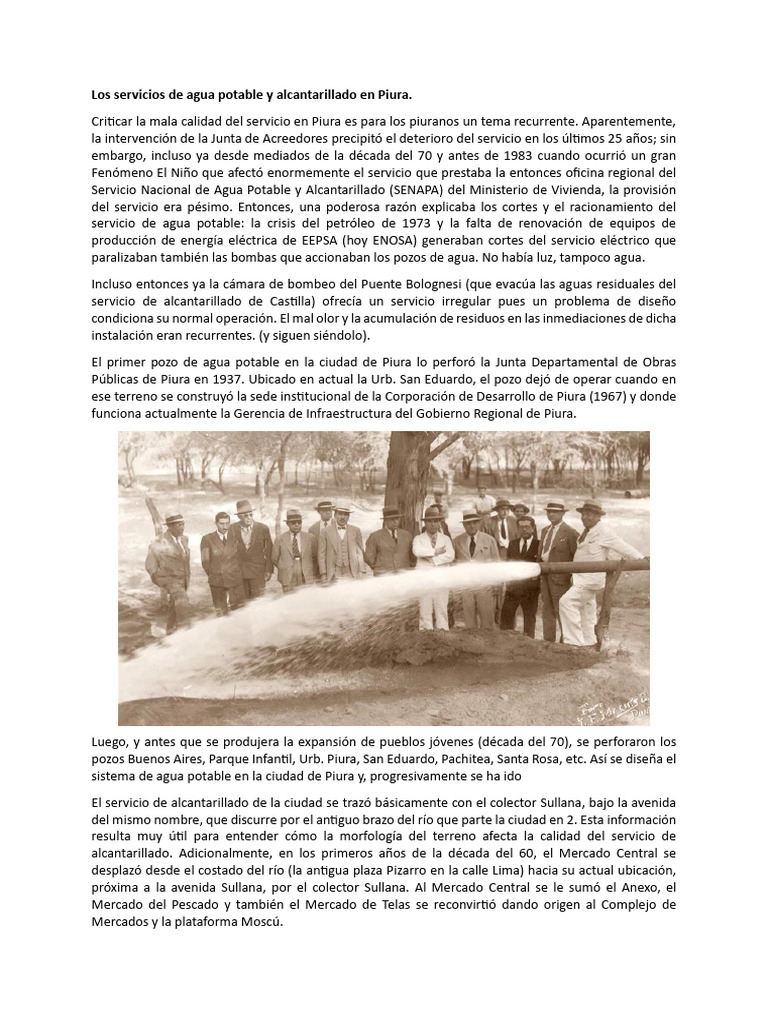 Los Servicios de Agua Potable y Alcantarillado en Piura (EPS GRAU SA ...