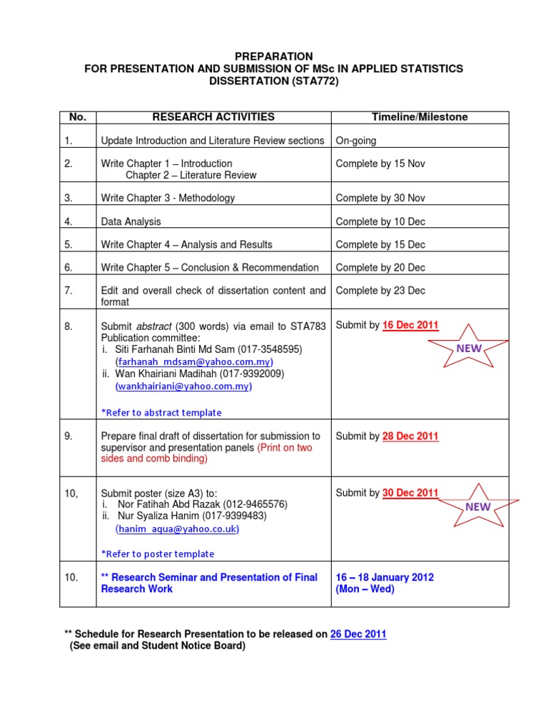 MSc Applied Statistics Dissertation Guide | PDF