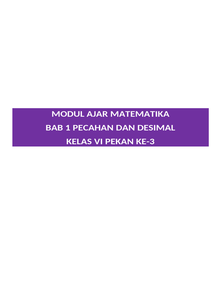 Bab 1 - Pekan Ke-3 Matematika | PDF