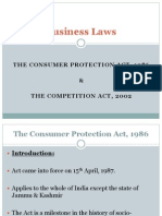 Business Laws: The Consumer Protection Act, 1986 & The Competition Act, 2002