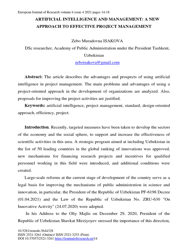 Artificial Intelligence and Management A | PDF