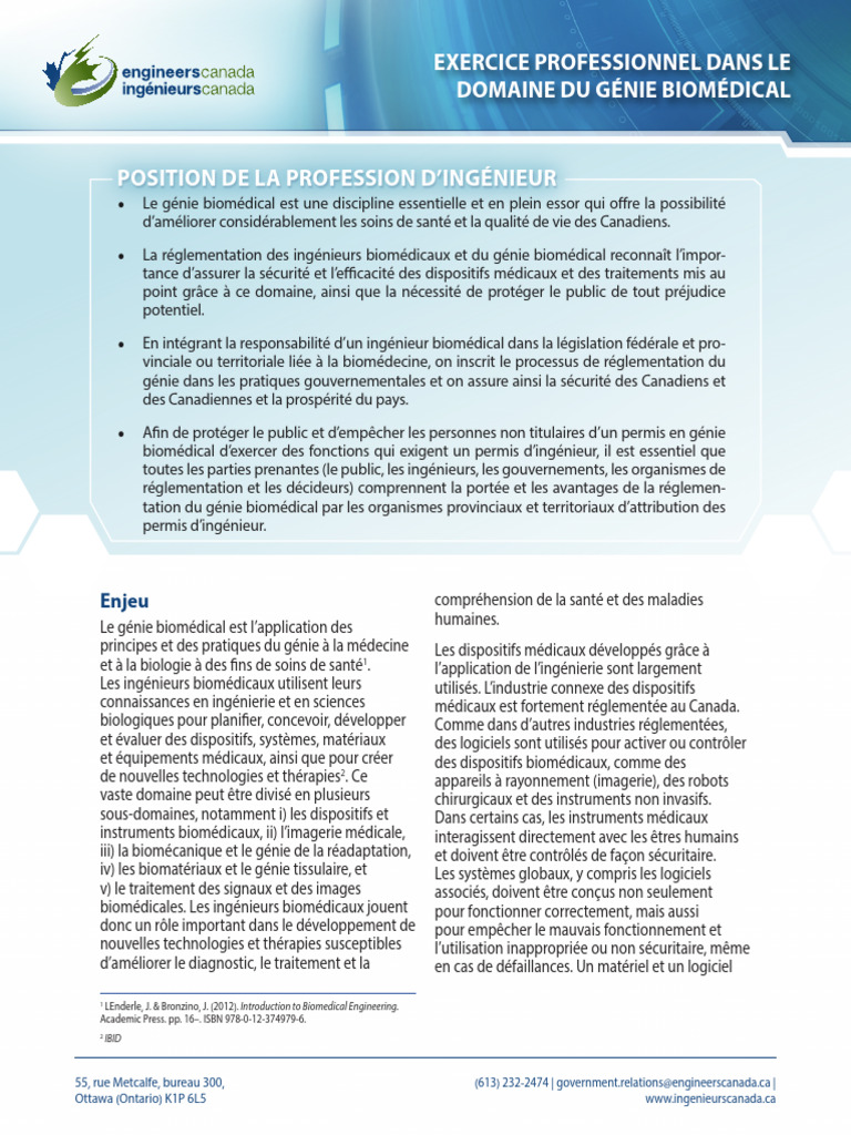 NPS Professional Practice in Biomedical Engineering FR 2023 | PDF
