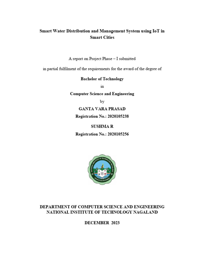 Smart Water Distribution System in IoT | PDF | Water Scarcity ...