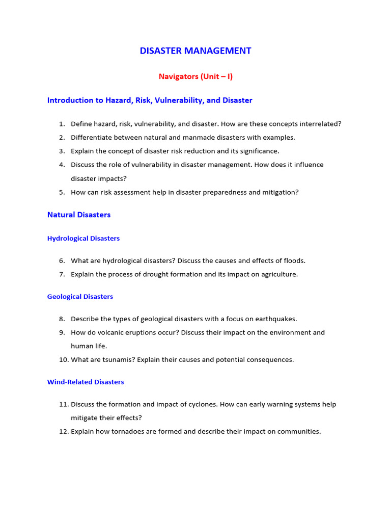 Comprehensive Guide to Disaster Management | PDF | Natural Disasters ...