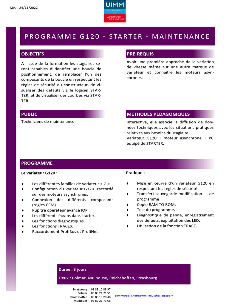 Programme-G120-Starter-Maintenance | PDF