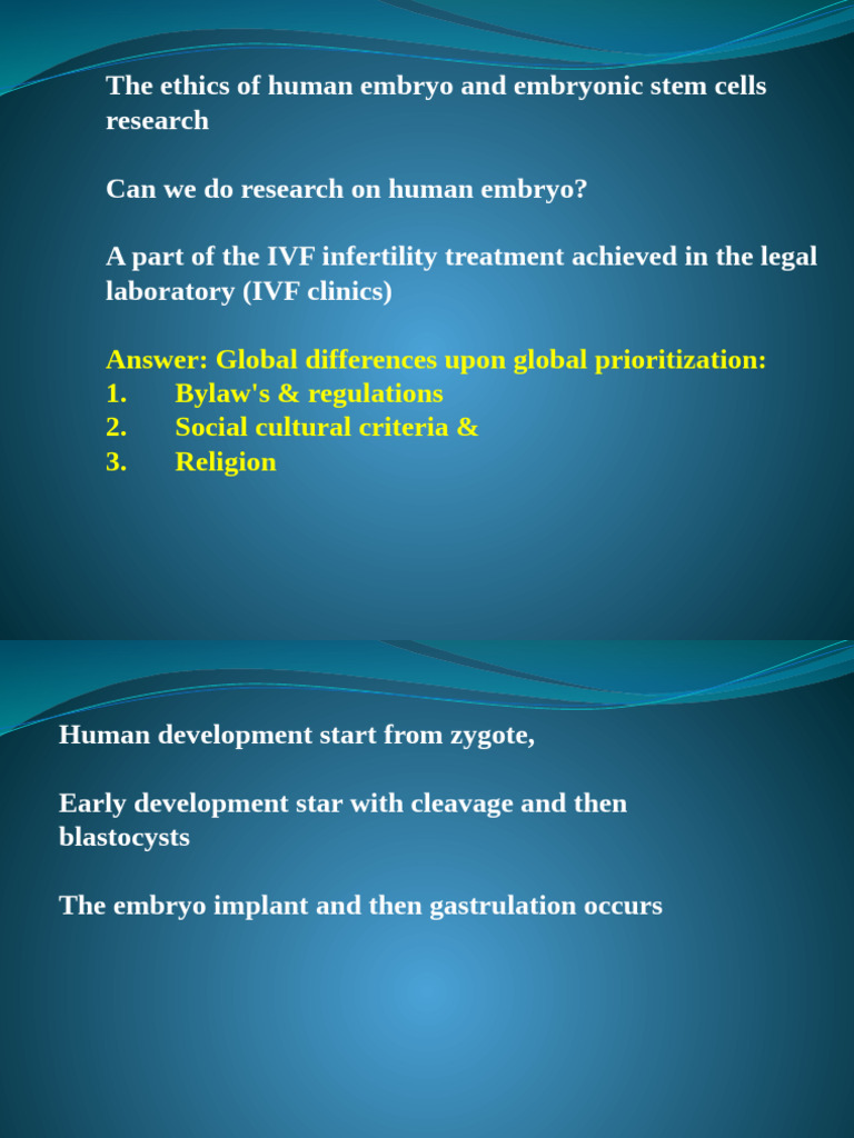 Bioethics of Human Embryo | PDF