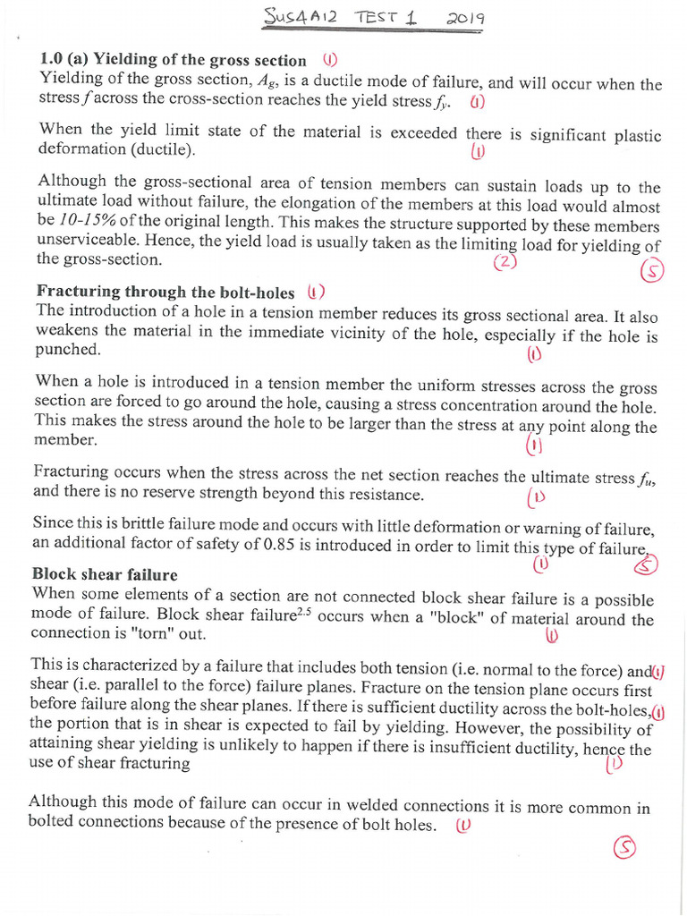 Steel Design Test 1 - 2019 - Complete Solution | PDF