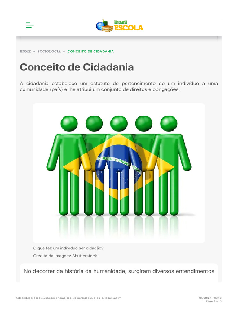 Conceito de Cidadania no Brasil | PDF | Cidadania | Política