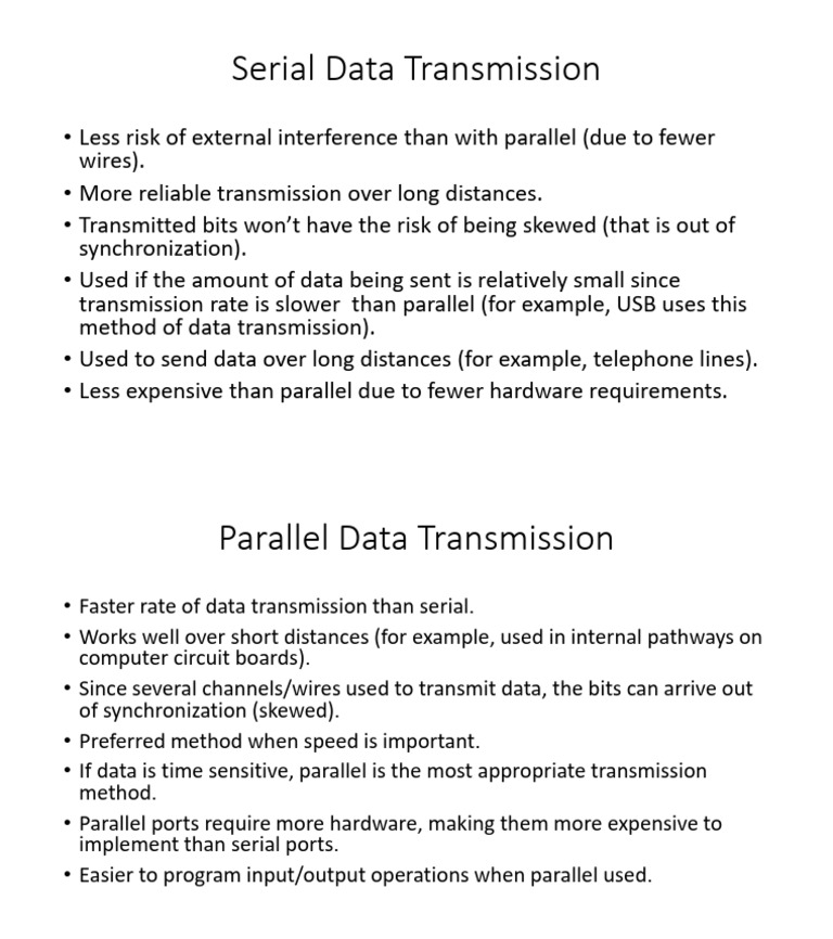 Serial and Parallel Data T Ransmission | PDF