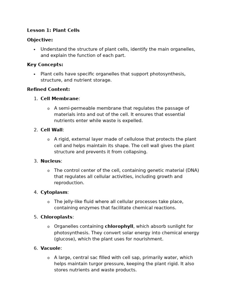 Lecture Notes Chapter 1 - Cells | PDF