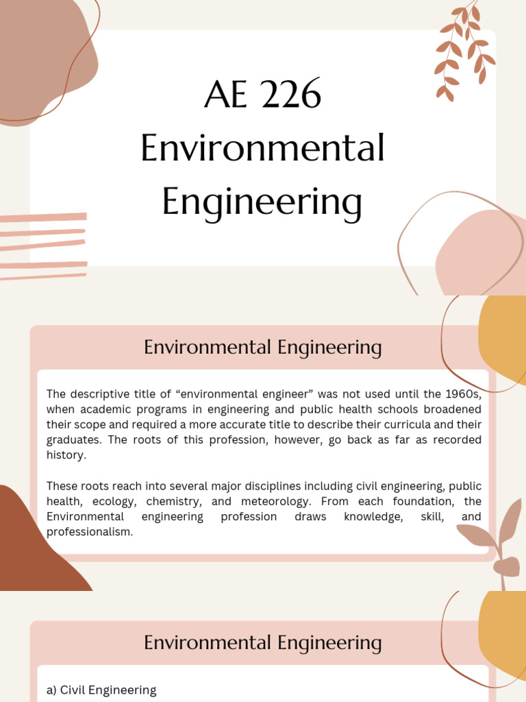 History and Scope of Environmental Engineering | PDF | Climate Change ...