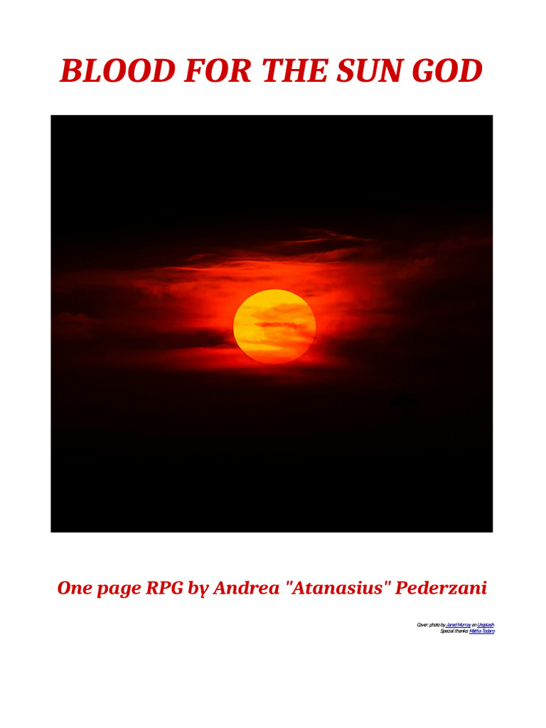 Blood For The Sun God RPG v3 | PDF