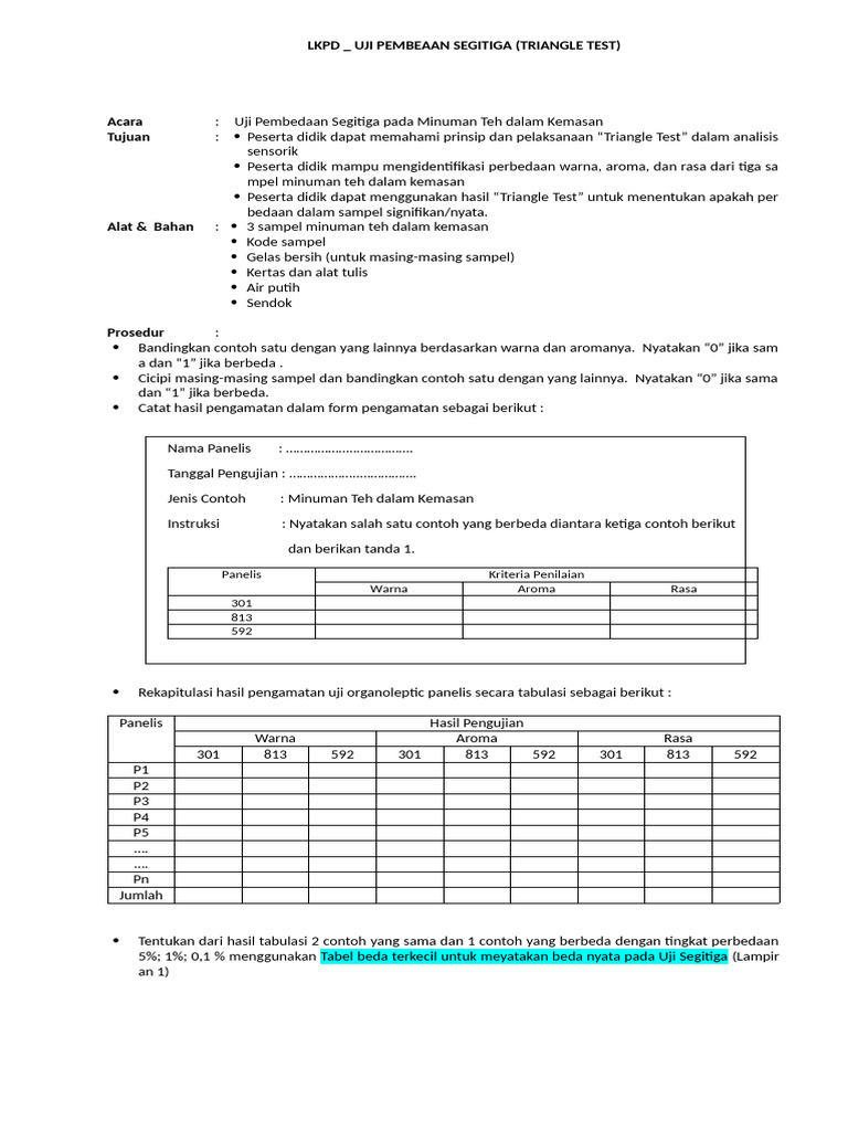LKPD - Uji Segitiga | PDF