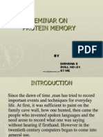 Seminar On Protein Memory: Shinsha S Roll No:51 S7 Me