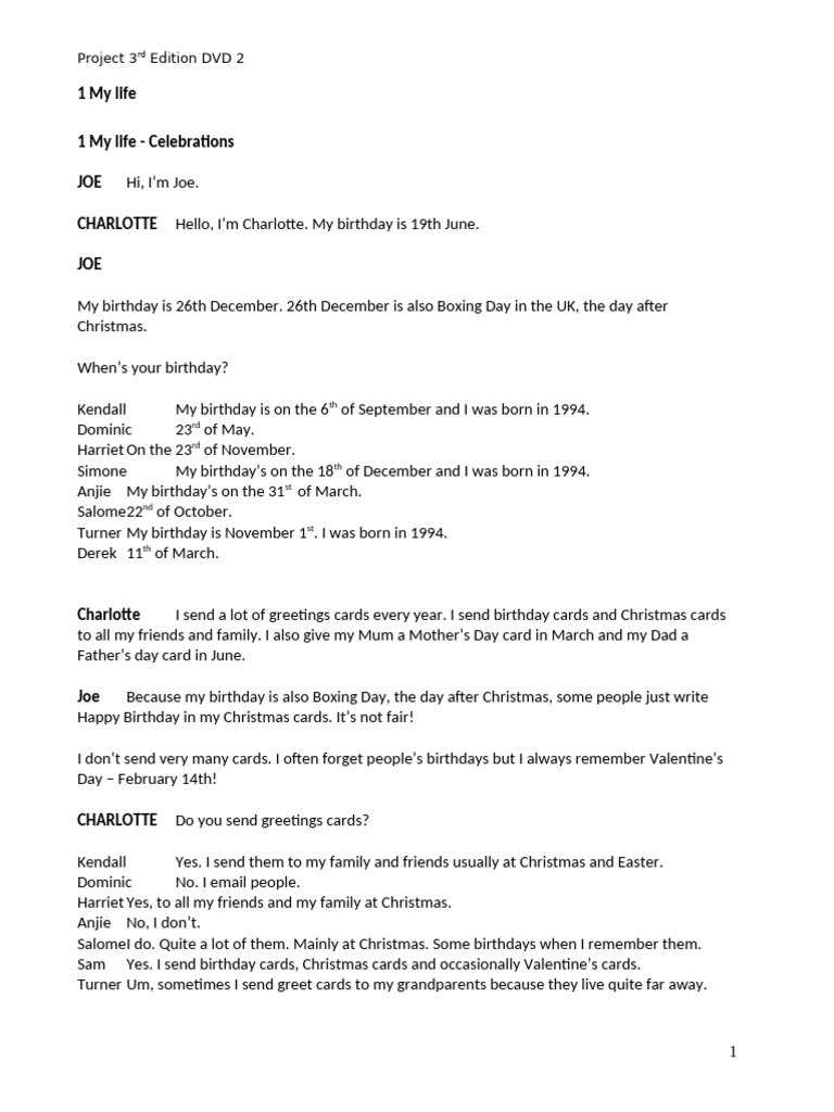 Project 2 Transcript DVD | PDF