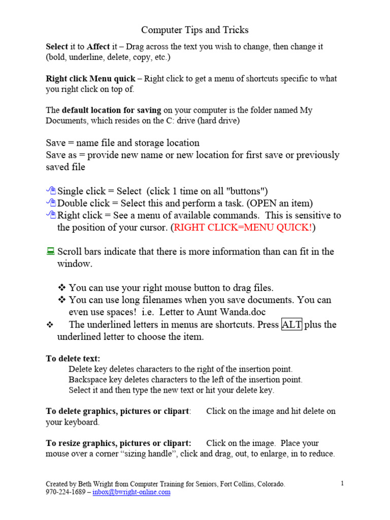 Computer Tips and Tricks | PDF