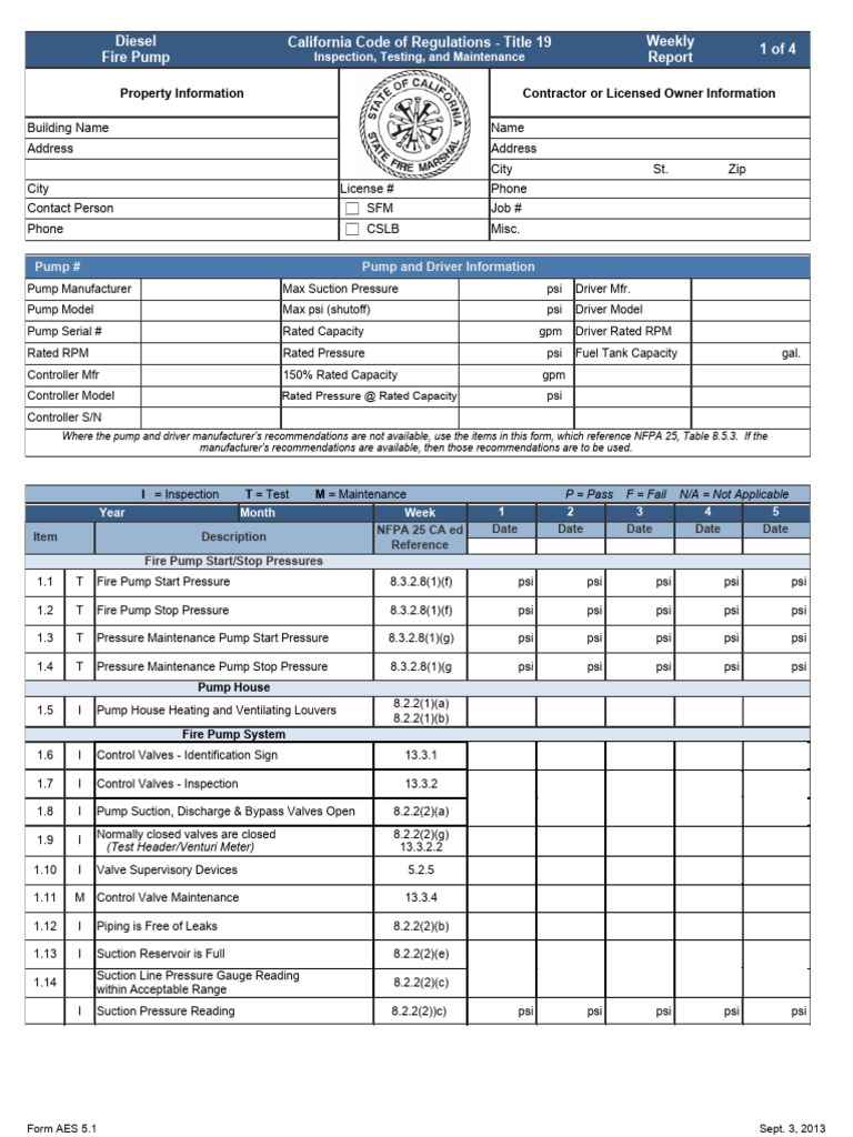 Diesel Fire Pump Weekly TEST | PDF