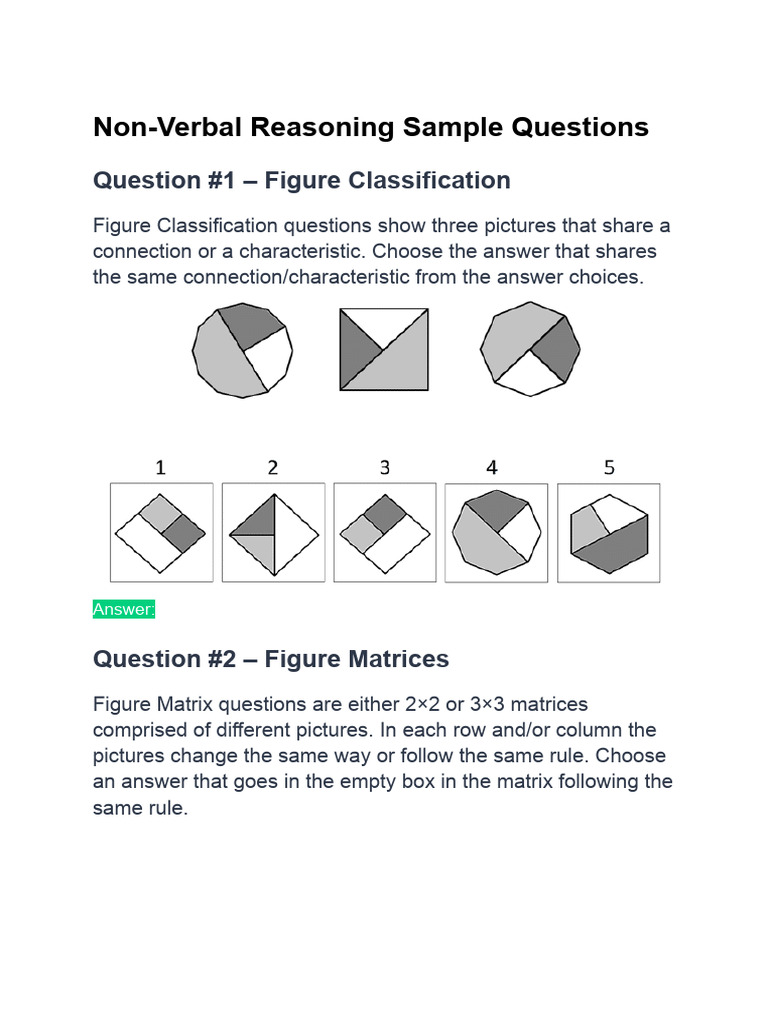CAT4 Questions F Level | PDF