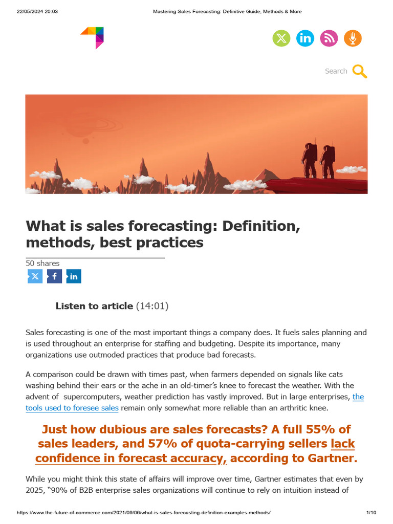 Mastering Sales Forecasting - Definitive Guide, Methods & More | PDF