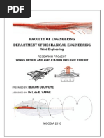 Wings Design and Application in Flight Theory