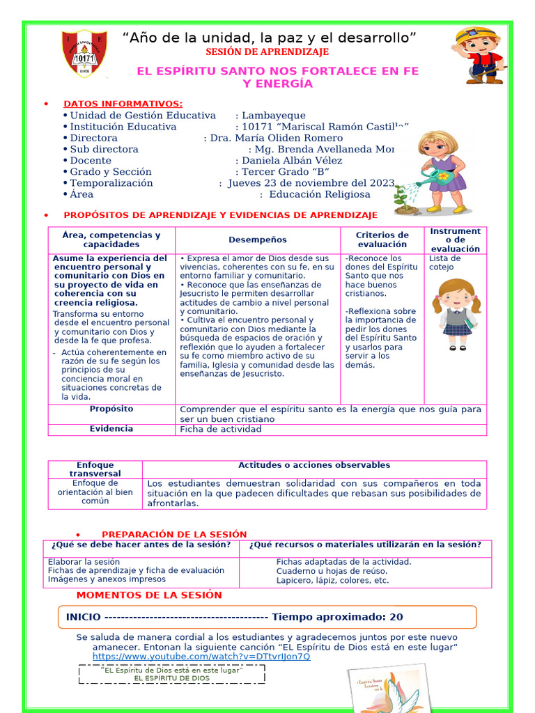 Reli-El Espíritu Santo Nos Fortalece en Fe y Energía | PDF