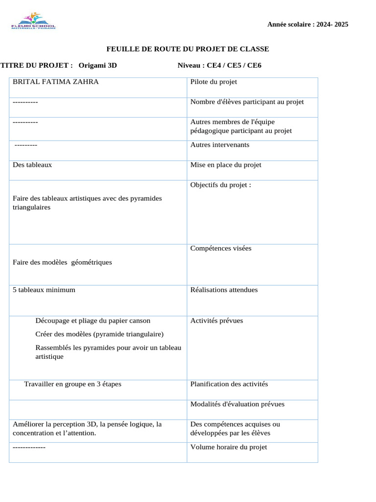 Feuille de Route Projet de Classe22 | PDF