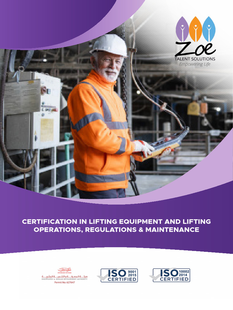Certification in Lifting Equipment and Lifting Operations | PDF