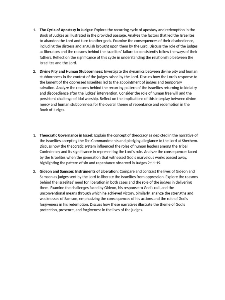 The Cycle of Apostasy in Judges PDF