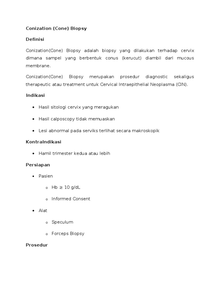 Conization (Cone) Biopsy PDF