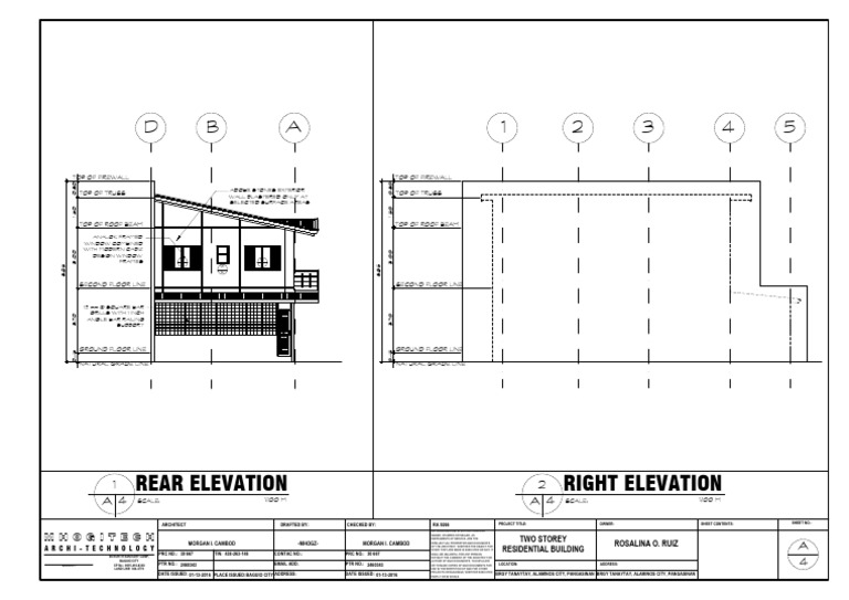 Right Elevation Rear Elevation: Mhogitech | PDF