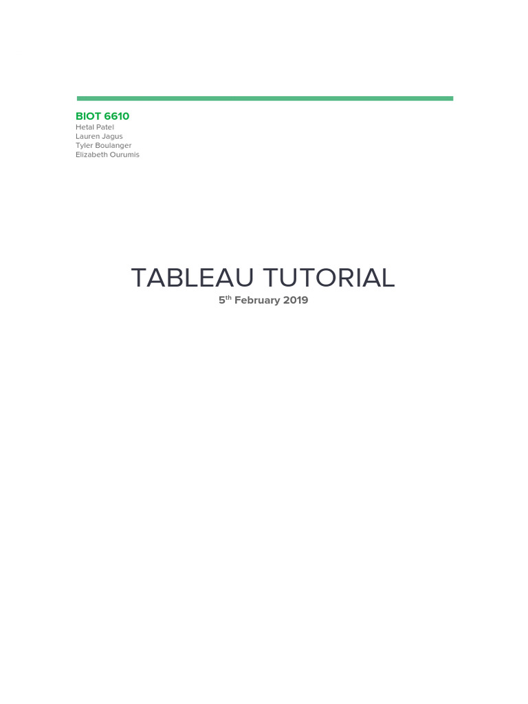 Tableau Tutorial | PDF