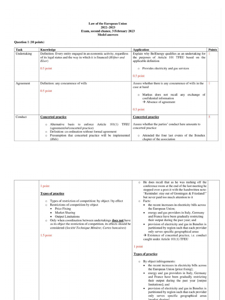 Example EU Law Exam Qs and Answers | PDF