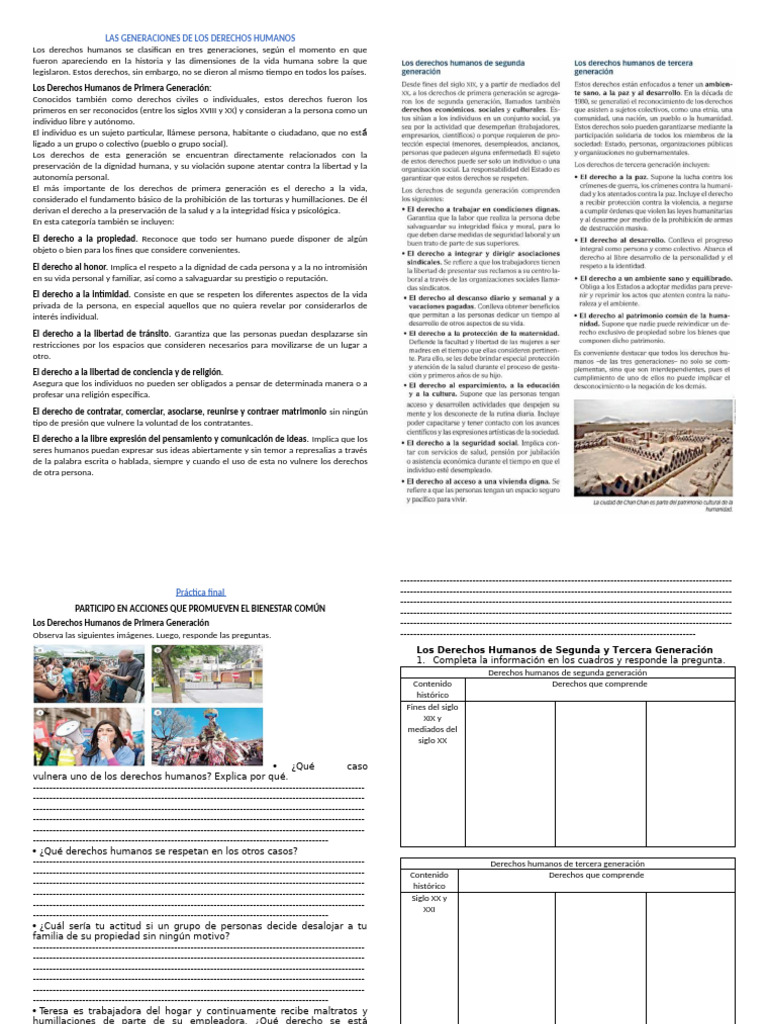 Las Generaciones de Los Derechos Humanos | PDF | Derechos humanos ...
