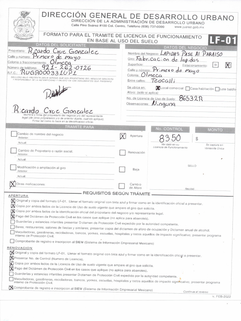 Licencia de Funcionamiento | PDF