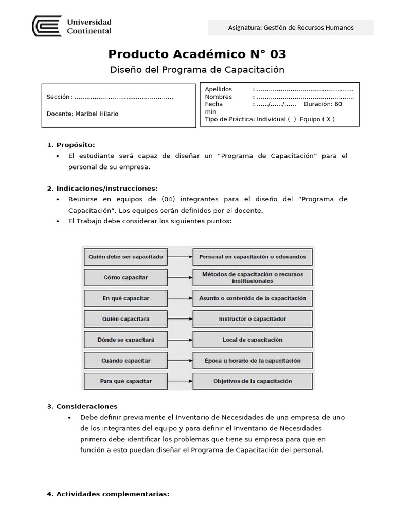 Producto Académico 03 - Plan de Capacitaciones | PDF | Gestión de ...