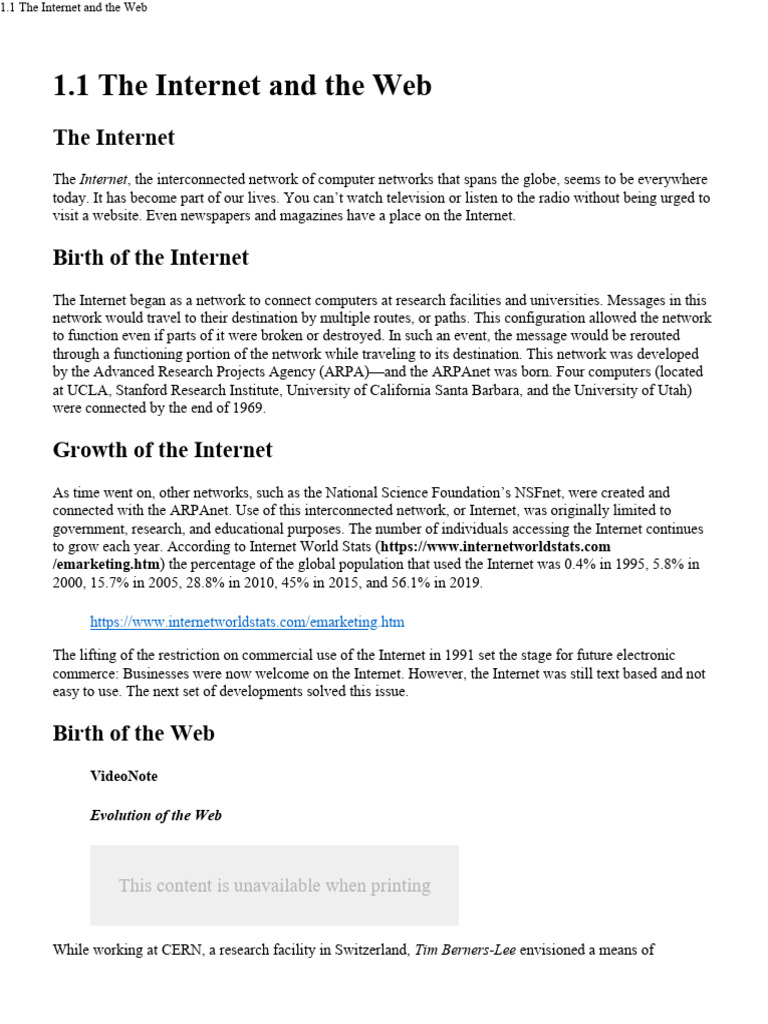 1.1 The Internet and The Web | PDF