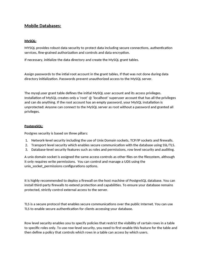 Mobile Databases Security | PDF