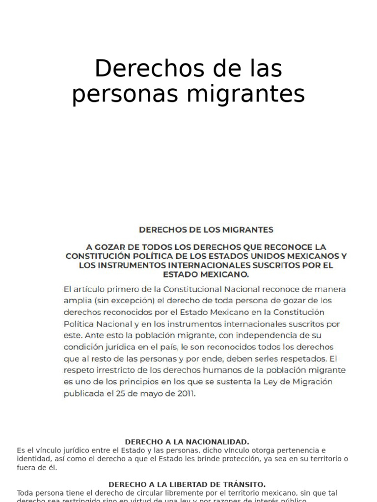Derechos de Las Personas Migrantes | PDF