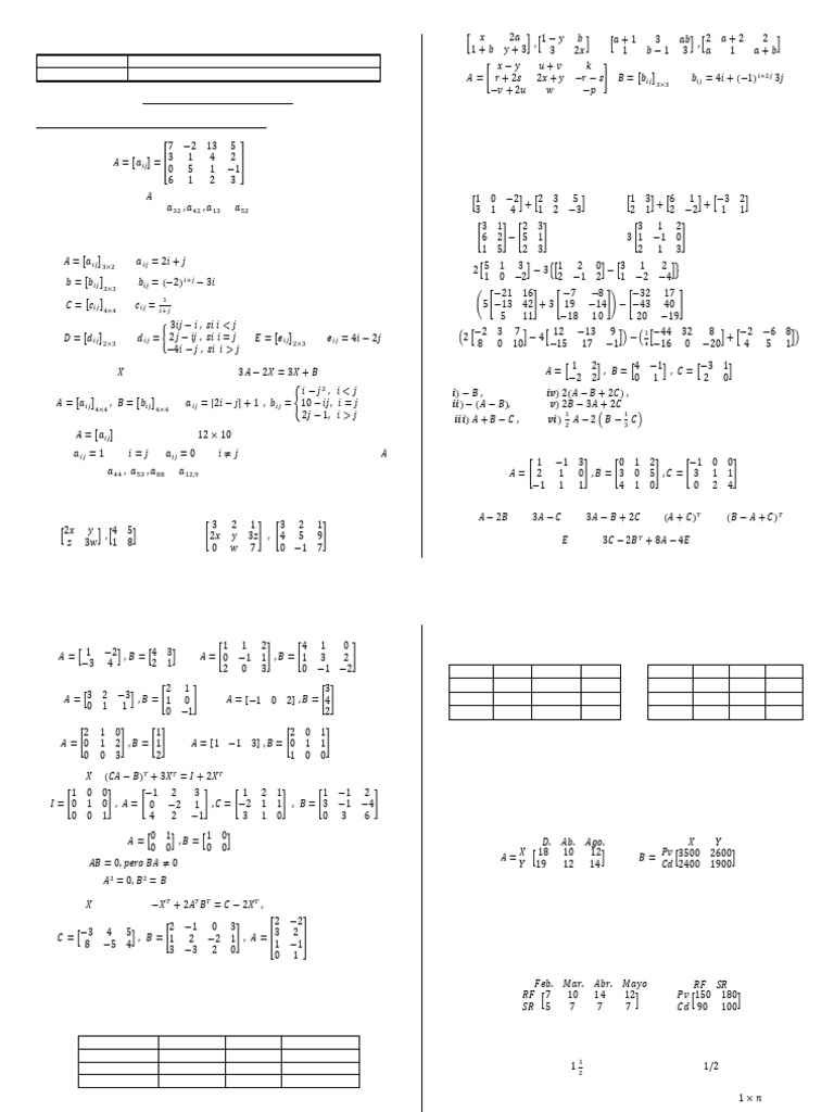 Matrices | PDF