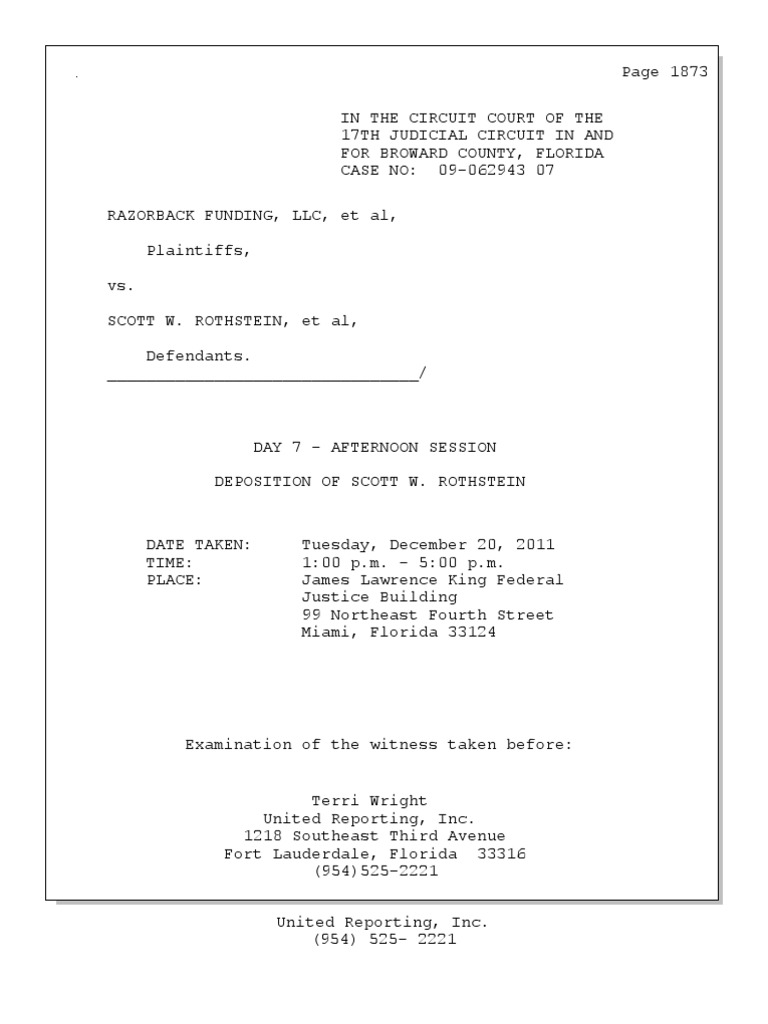 2011-12-20 Rothstein Scott PM | PDF | Bribery | Pleading