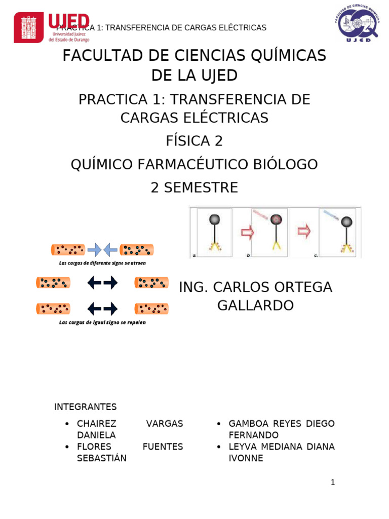 Prctica 1 Fisica II - Transferencia de Cargas Eléctricas | PDF