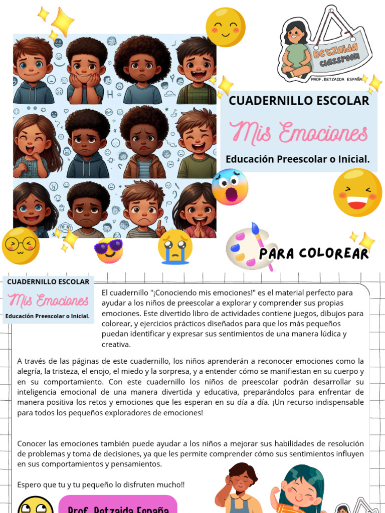 Cuadernillo de Las Emociones | PDF | Las emociones | Educación de la ...