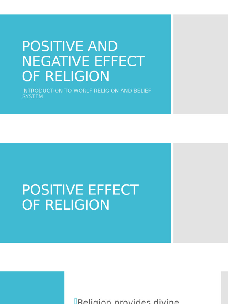 Positive and Negative Effects of Religion | PDF | Discrimination | Morality