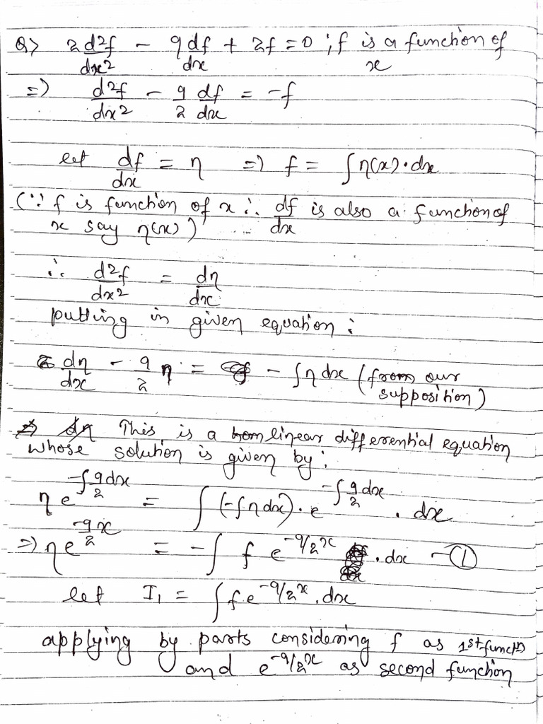 Derivation of Solution For 2nd Order Differential Equation | PDF ...