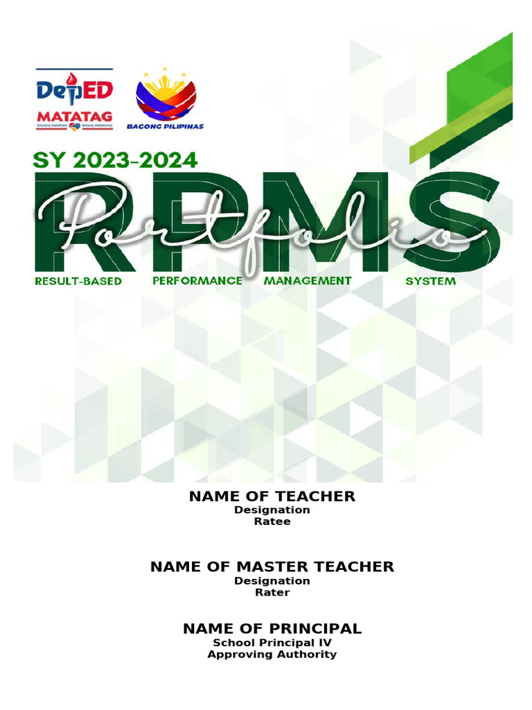 RPMS PPST Portfolio 2023 2024 Proficient Teachers | PDF